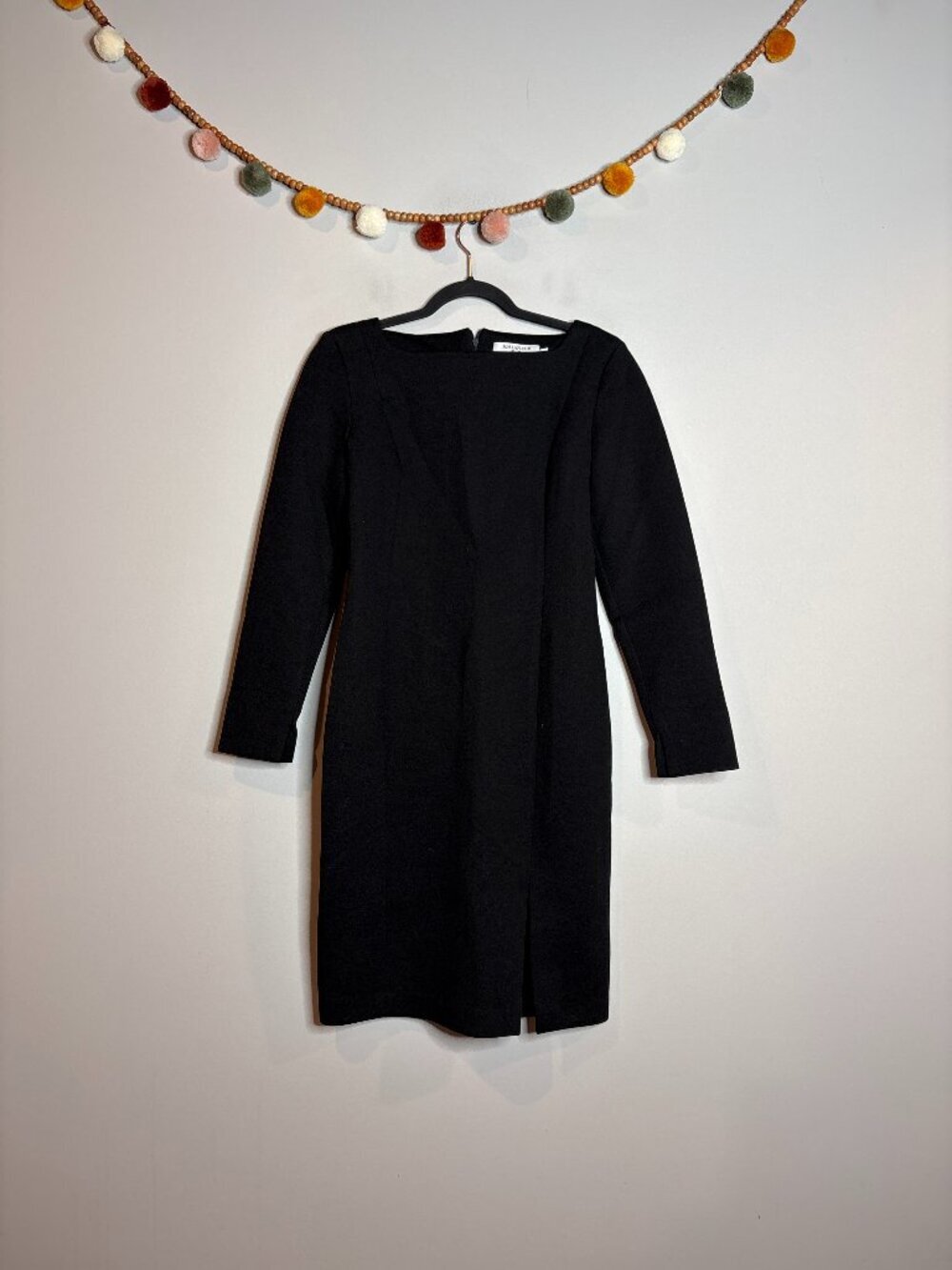 M.M. LaFleur black thick scuba material pencil dress